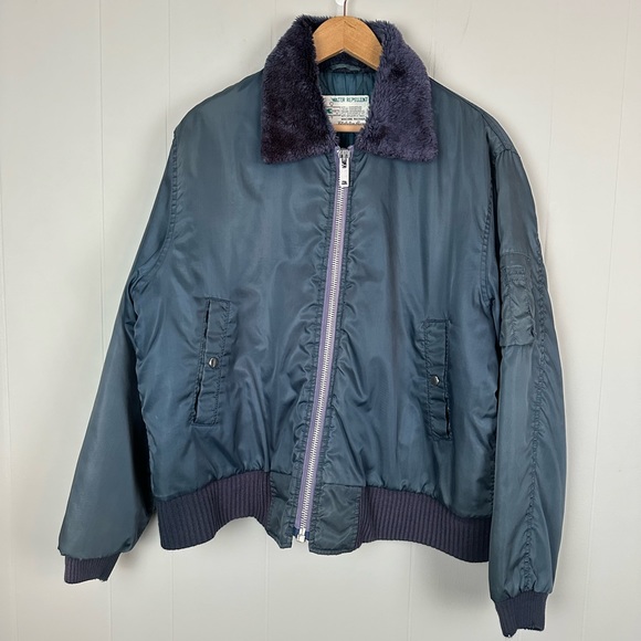 70's Vintage K Mart water repellent blue bomber jacket